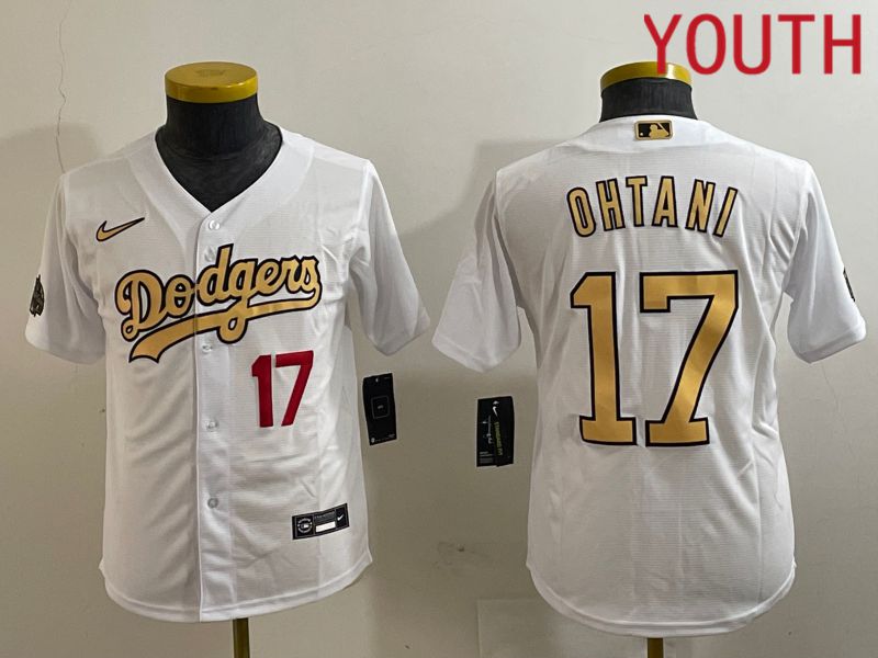 Youth Los Angeles Dodgers 17 Ohtani White All Star Nike Game MLB Jersey style 4